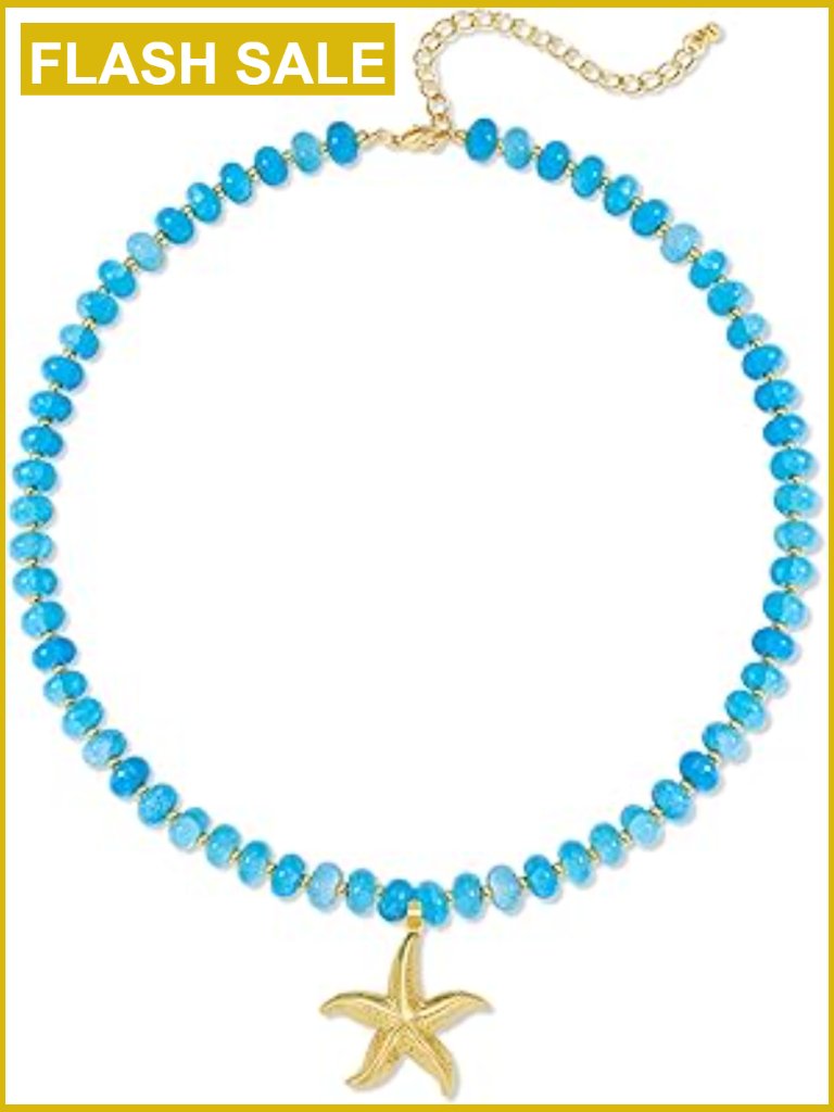 Chunky Boho Beaded Necklace With Large Gold Pendant